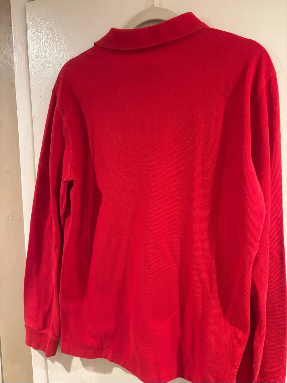 Ralph Lauren Red Long-Sleeve Polo with Navy Pony